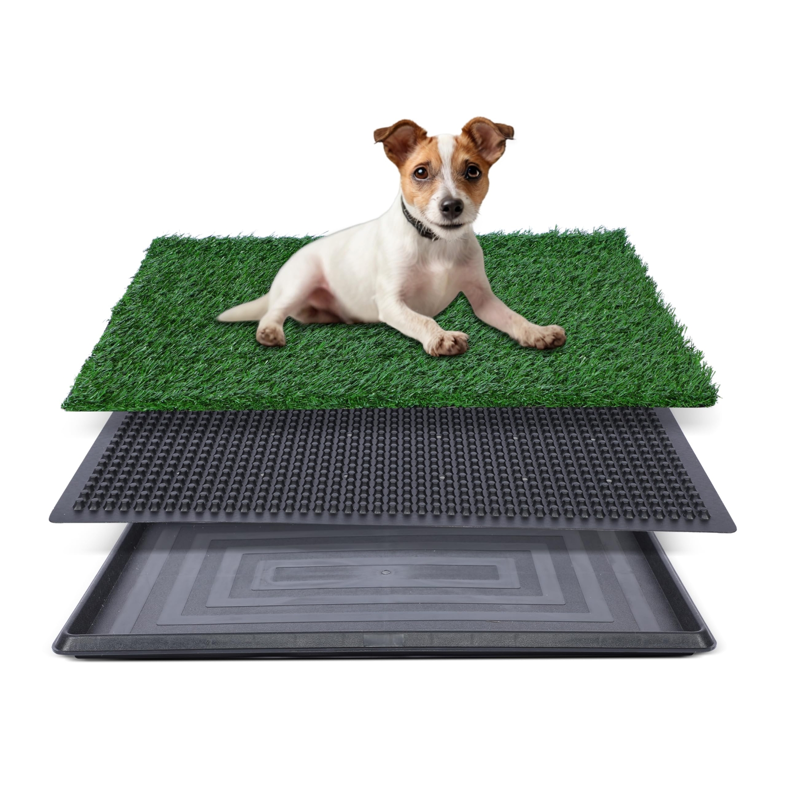 FluffyDream Artificial Grass for Dog Potty Strong Absorbency Grass Pad with Tray
