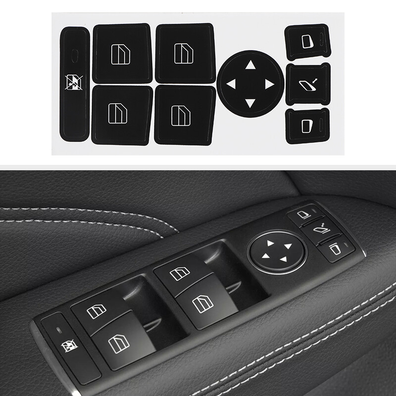 Button Repair Kit Window Switch Sticker For Mercedes Benz A B ML350 E350 2010-14