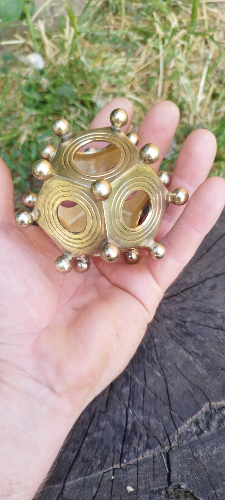Handmade bronze Roman dodecahedron