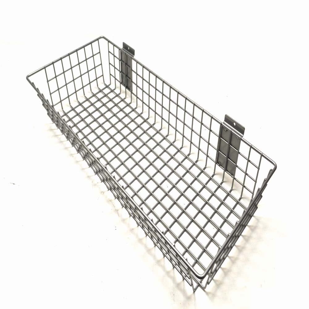 5Pc Slatwall Basket Wire Metal Steel Wall Mount Hanging Storage 23" x 10" x 4"