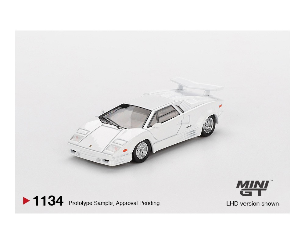 Mini GT Lamborghini Countach 25th Anniversary White #1134 1/64