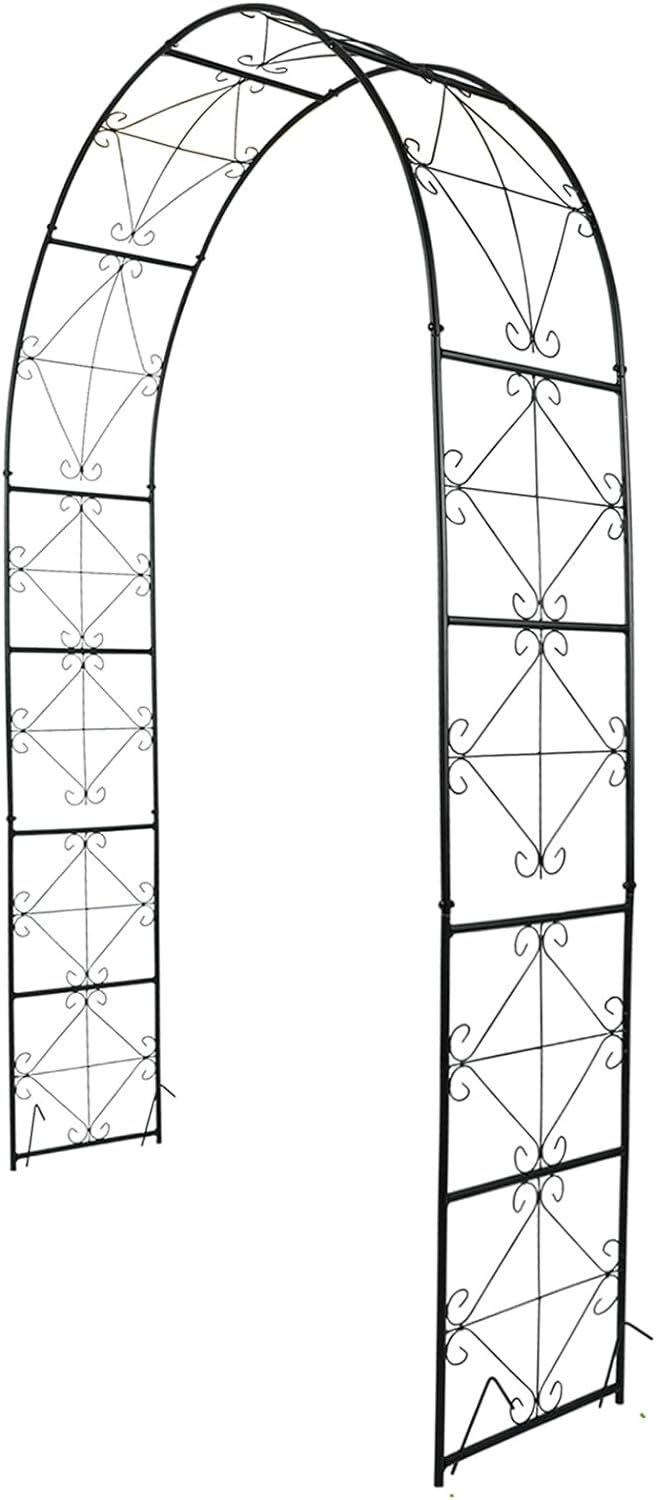 7.2ft X 4.5ft Metal Garden Arch Garden Arbor for Climbing Plant Outdoor Garden