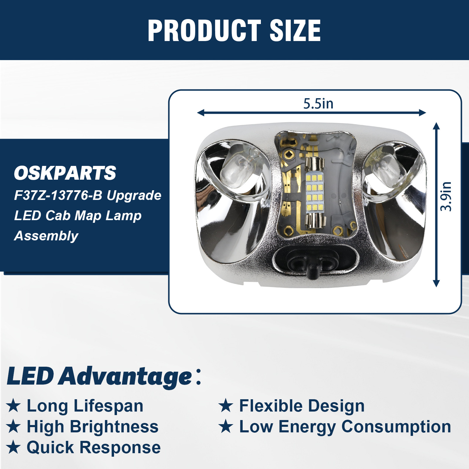 Interior Dome Cab Lamp Light For Ford Ranger Splash 1994-1998 OE# F37Z13776B