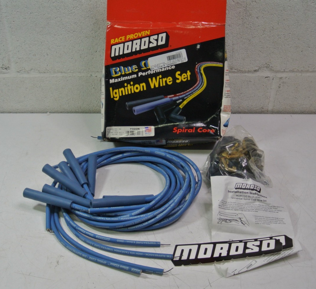 MOROSO 73226 Blue Max spiral core Blue universal fit 8MM 8 cylinder wire set