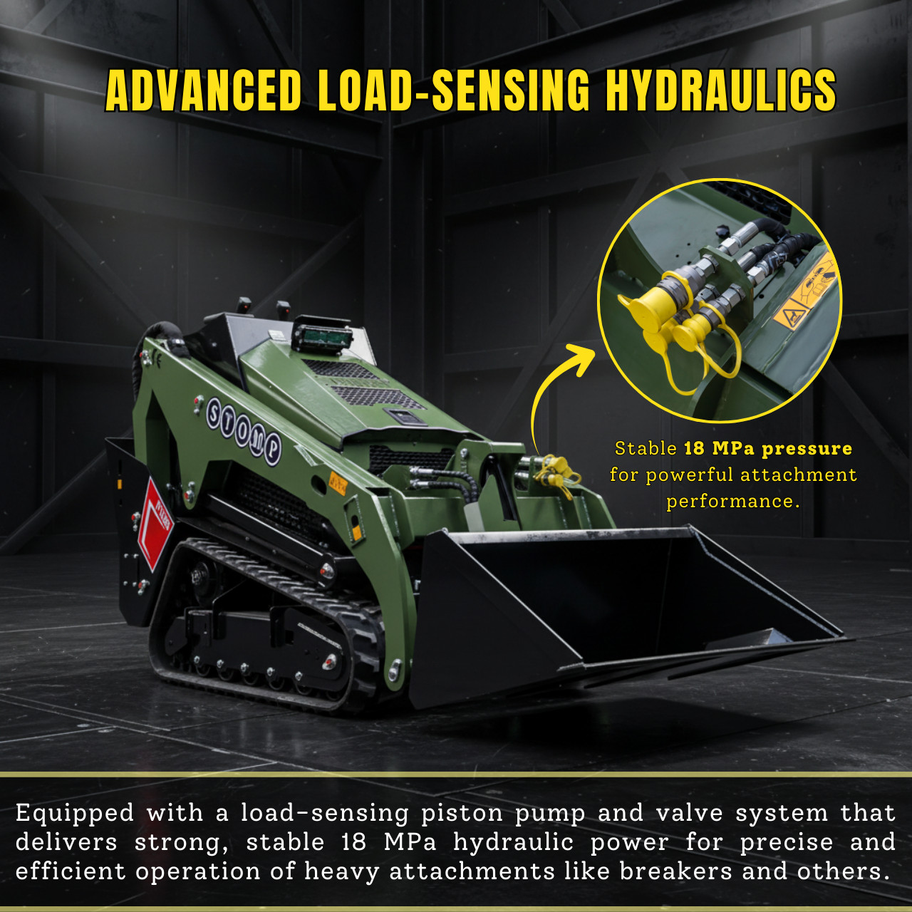 TYPHON Stomp V1000 24HP Kubota D1105 Water-Cool Diesel Skid Steer Pilot Control