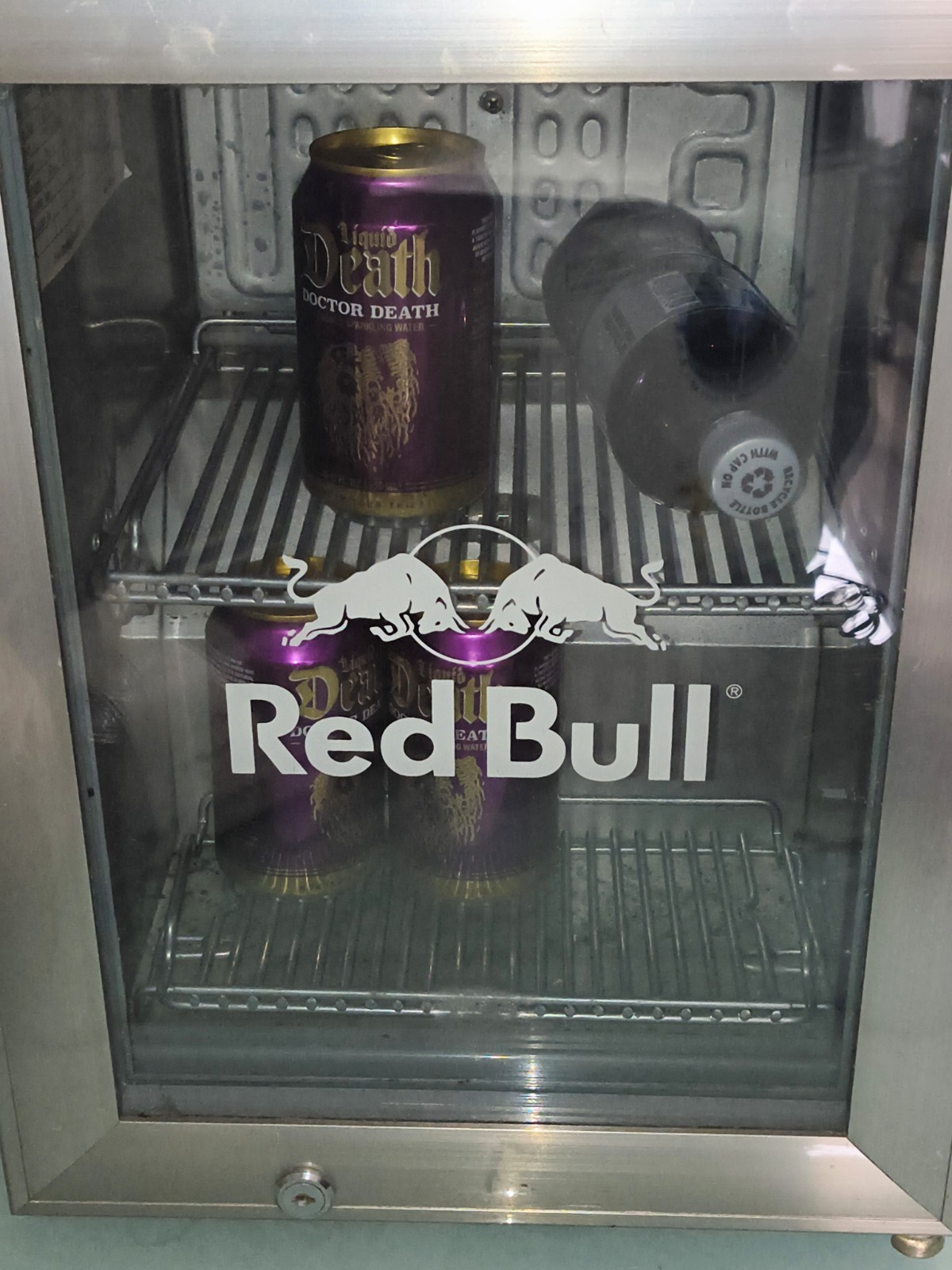 Red Bull Stainless Mini Fridge Refrigerator
