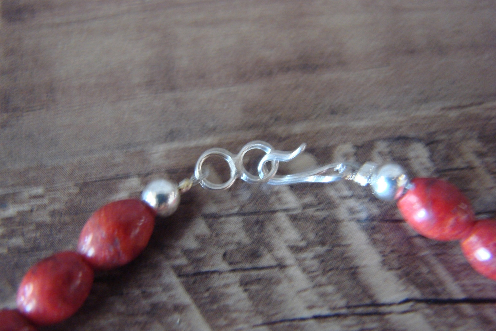 Navajo D. Jake Hand Strung Coral Beaded Anklet Jewelry