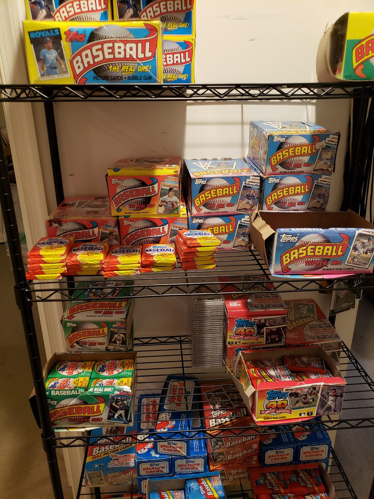 Seven Unopened Topps Baseball Packs (More Than 100 Cards) From Mid-80s/Early 90s