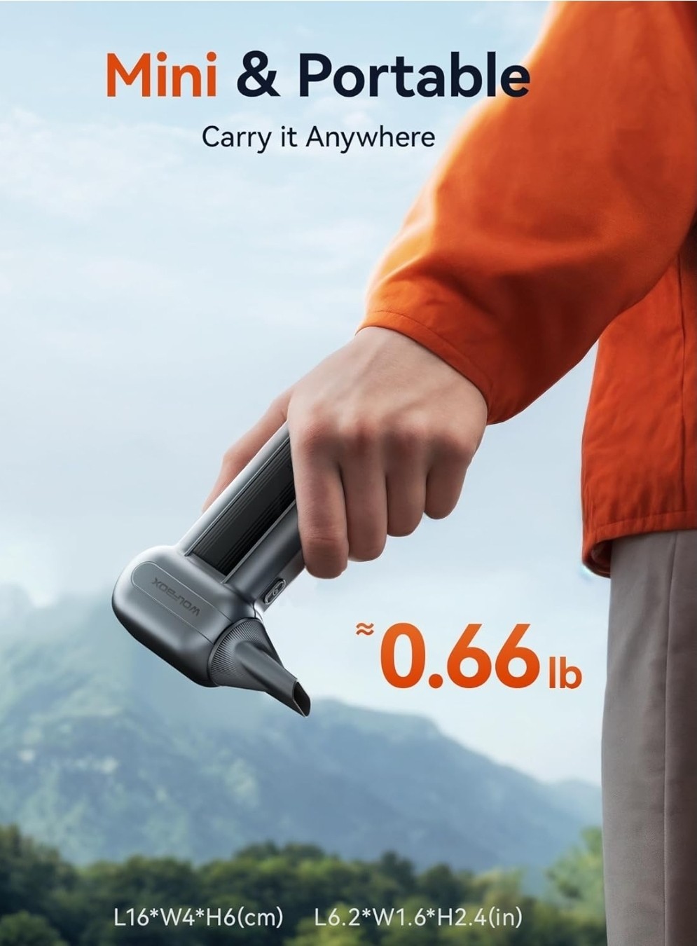 Wolfbox MF100 Electric Air Duster 150000RPM Super Power Cordless Silver/Gray