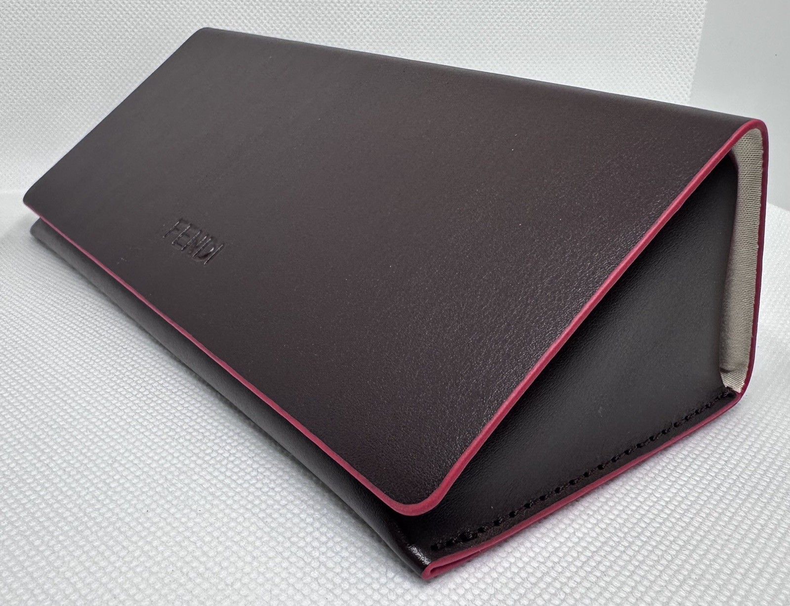 New FENDI Brown Authentic Eyeglass Sunglasses Case W/Cloth OBO