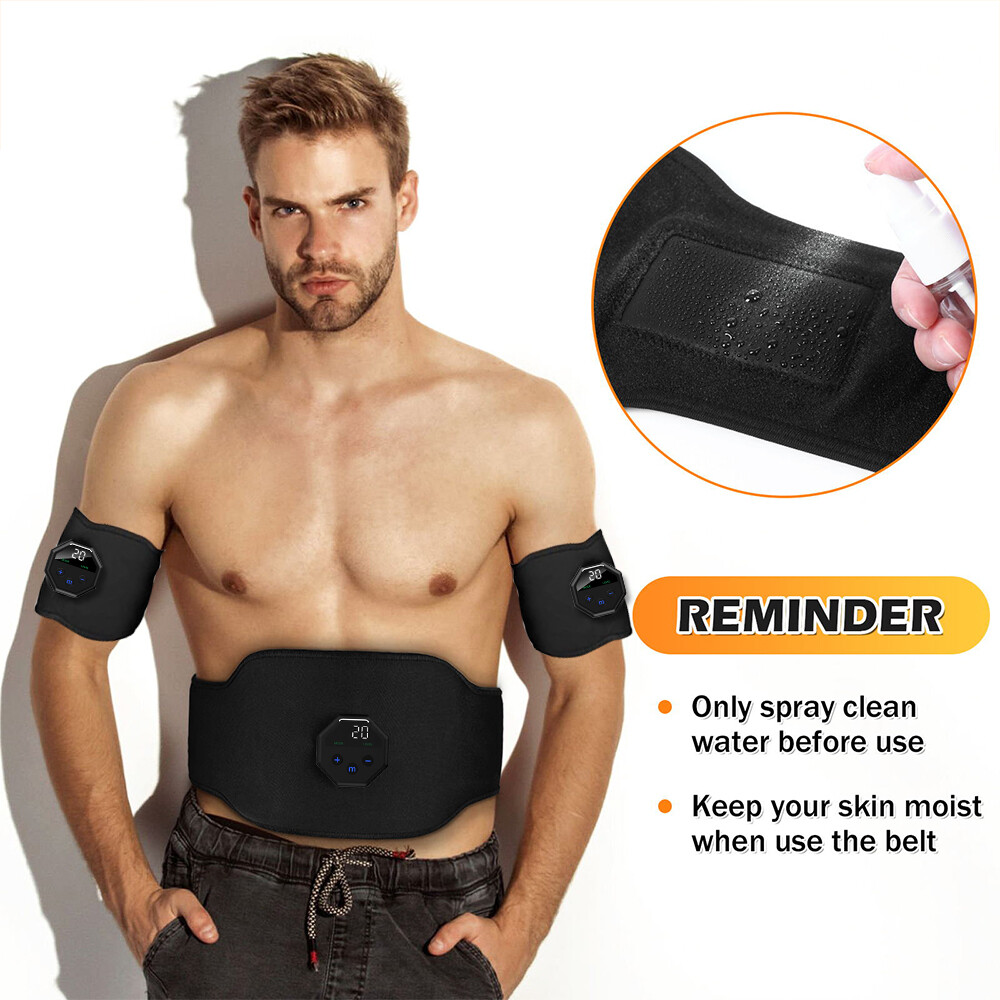 Abdominal Toning Belt Abs Training EMS Electric Muscle Stimulation Rechargeable