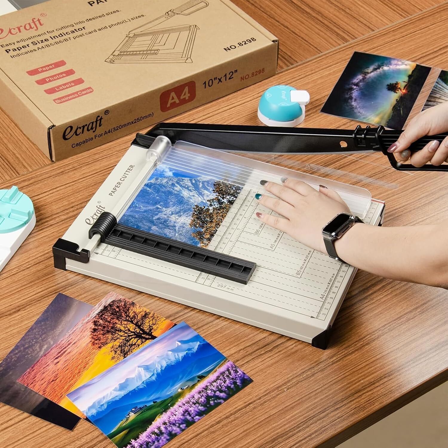 Paper Cutter,Paper Trimmer with Guard,12" Cut Length Guillotine Paper Cutter