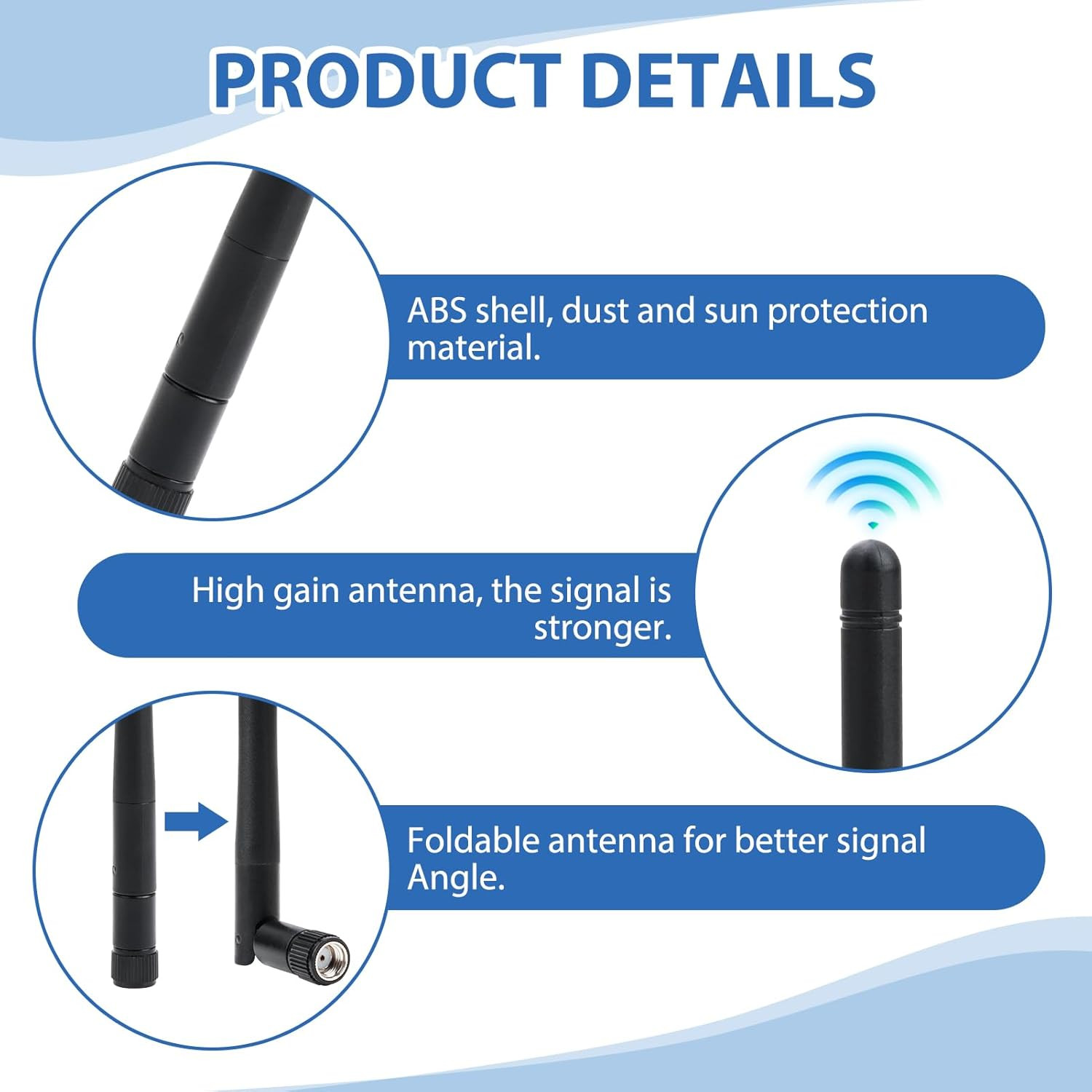 100X RP-SMA Antenna for WiFi 2.4GHz 5Ghz Wireless Router or Card Female Pin LOT