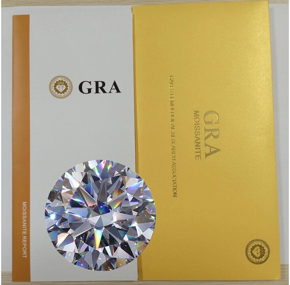 GRA Certified Loose Moissanite Round Stones D VVS1 All Sizes