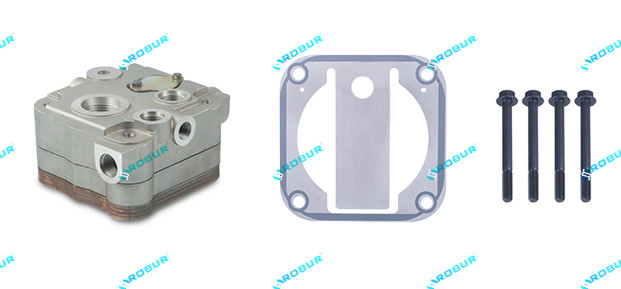 Air Brake Compressor Cylinder Head W/Plate Kit for Caterpillar /C11/C13 /C15/C18