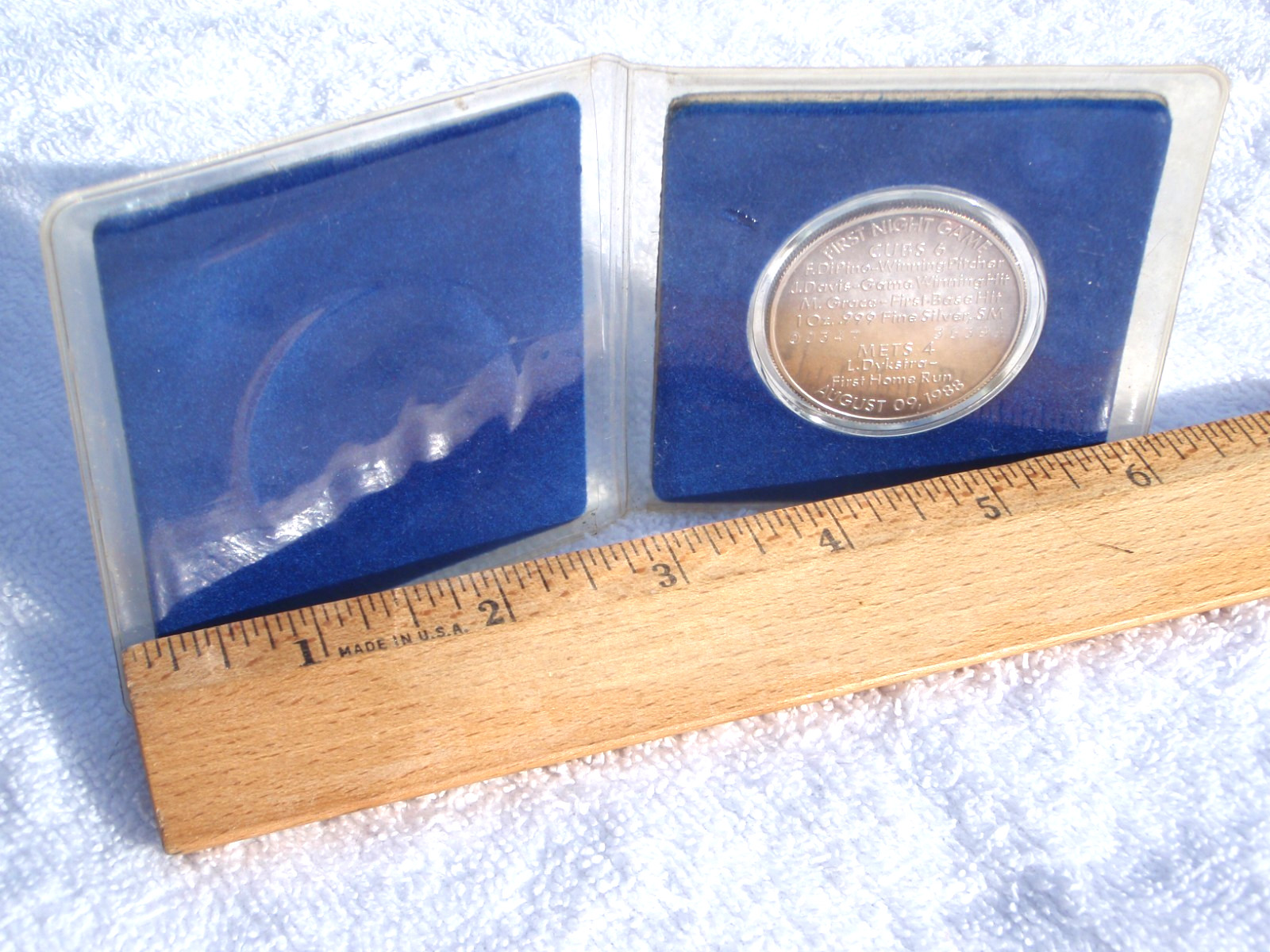 VTG:1st NIGHT GAME@ WRIGLEY FIELD CHICAGO CUBS 1 oz .999 SILVER COIN-AUG 9, 1988