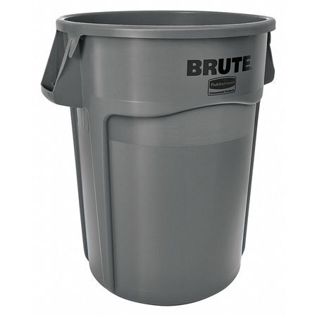Rubbermaid Commercial Fg264360gray 44 Gal Round Trash Can, Gray, 24 In Dia,