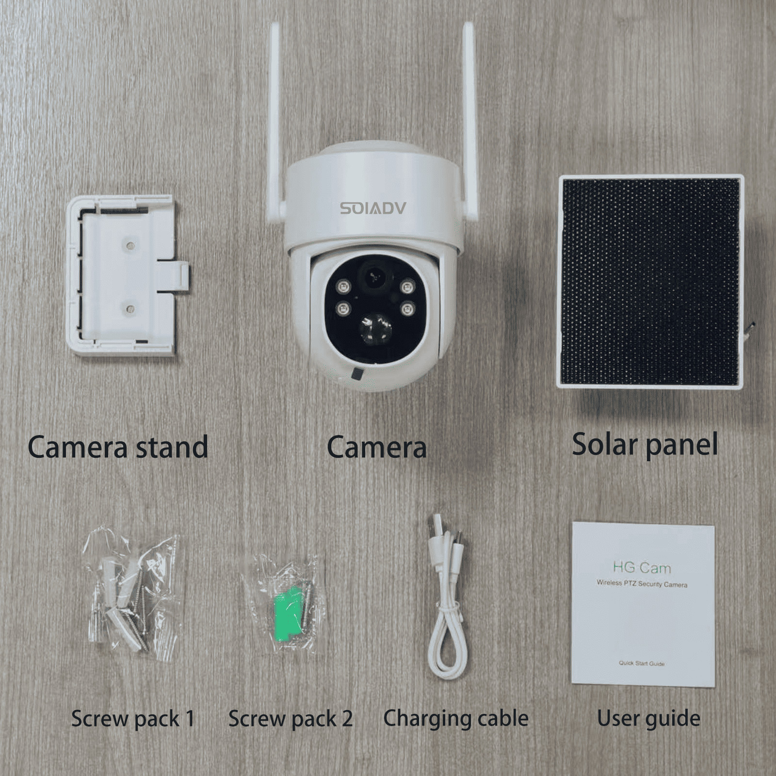 Solar Battery Powered Security Camera WiFi6 Wireless Sys PTZ 3MP Outdoor 4PACK