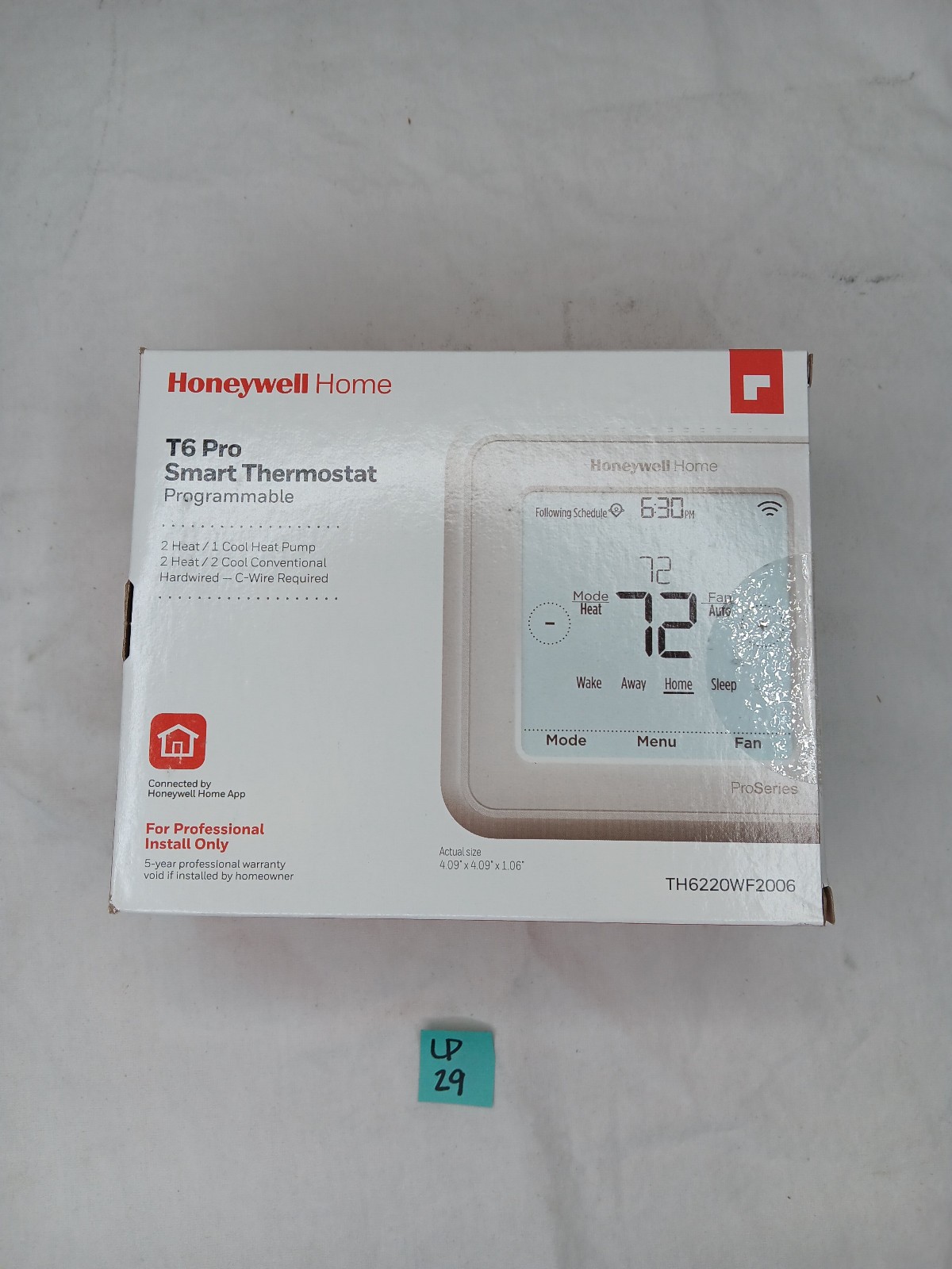 Honeywell *CONTRACTOR BRANDED SEE PICS* TH6220WF2006 T6 PRO Smart Thermostat