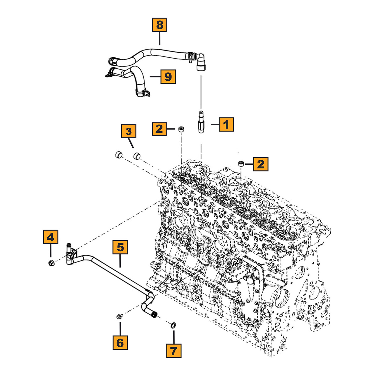 EGR Valve Engine Coolant Cooler Pipe O-Ring Compatible With Dodge Ram 68086261AA