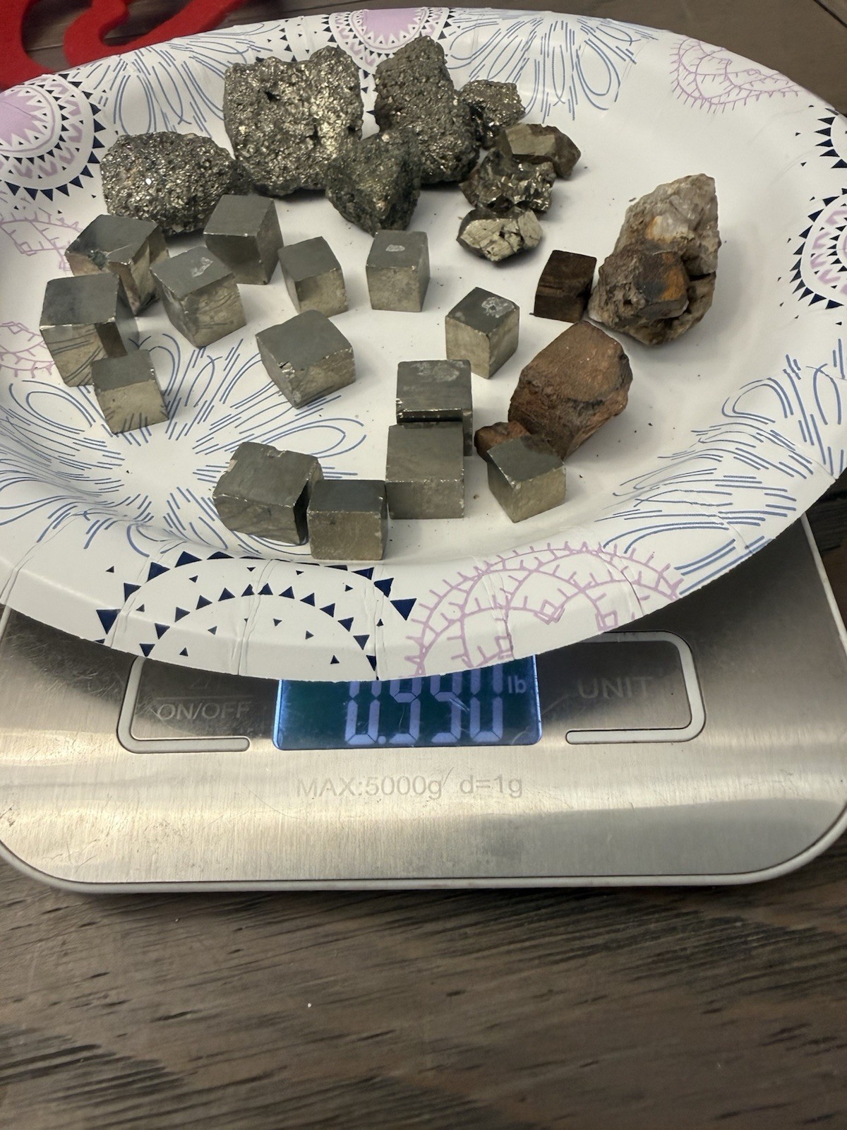 almost 1lb mixed pyrite cubes limonite after pyrite lot 2