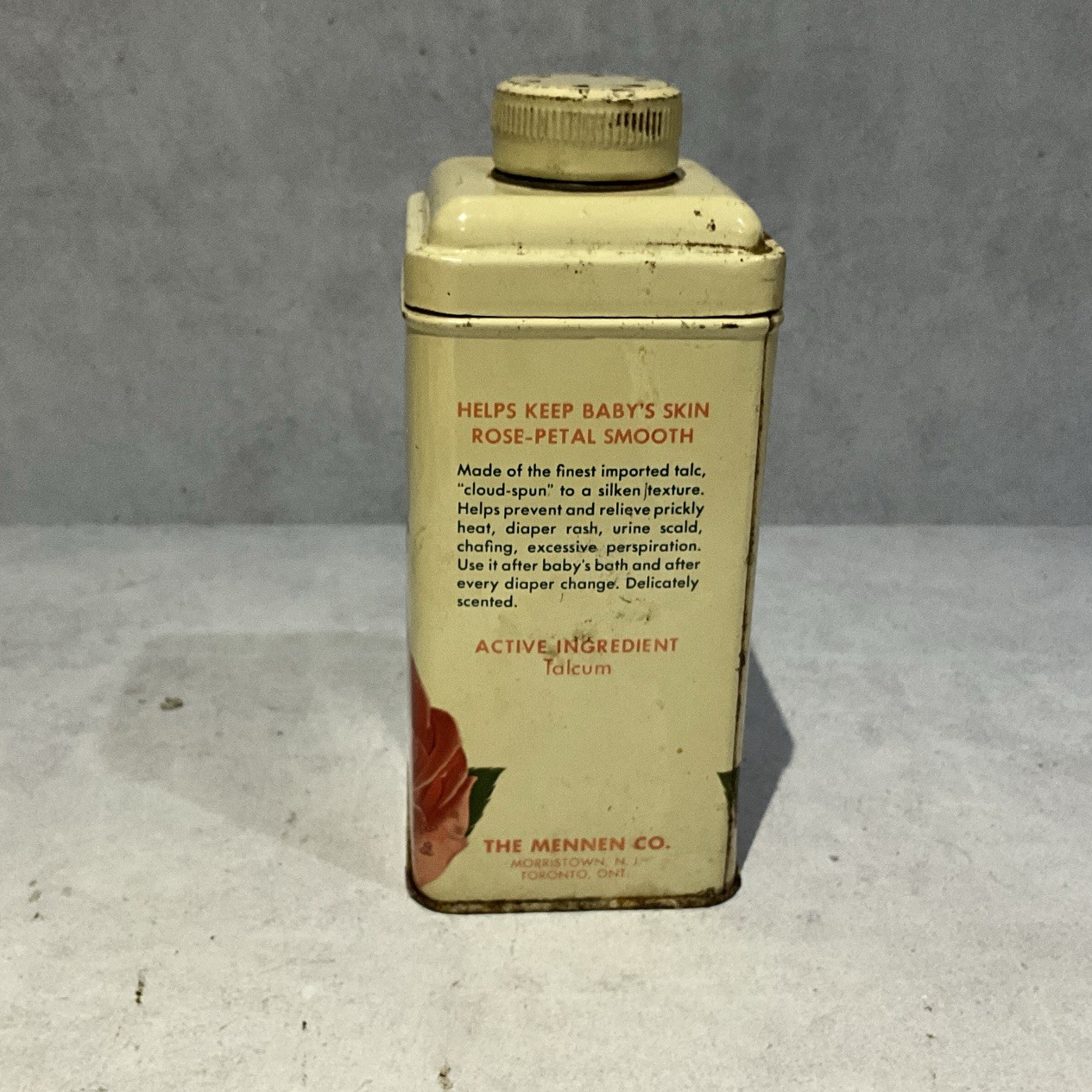 Vintage Mennen Baby Powder Full Advertising Tin
