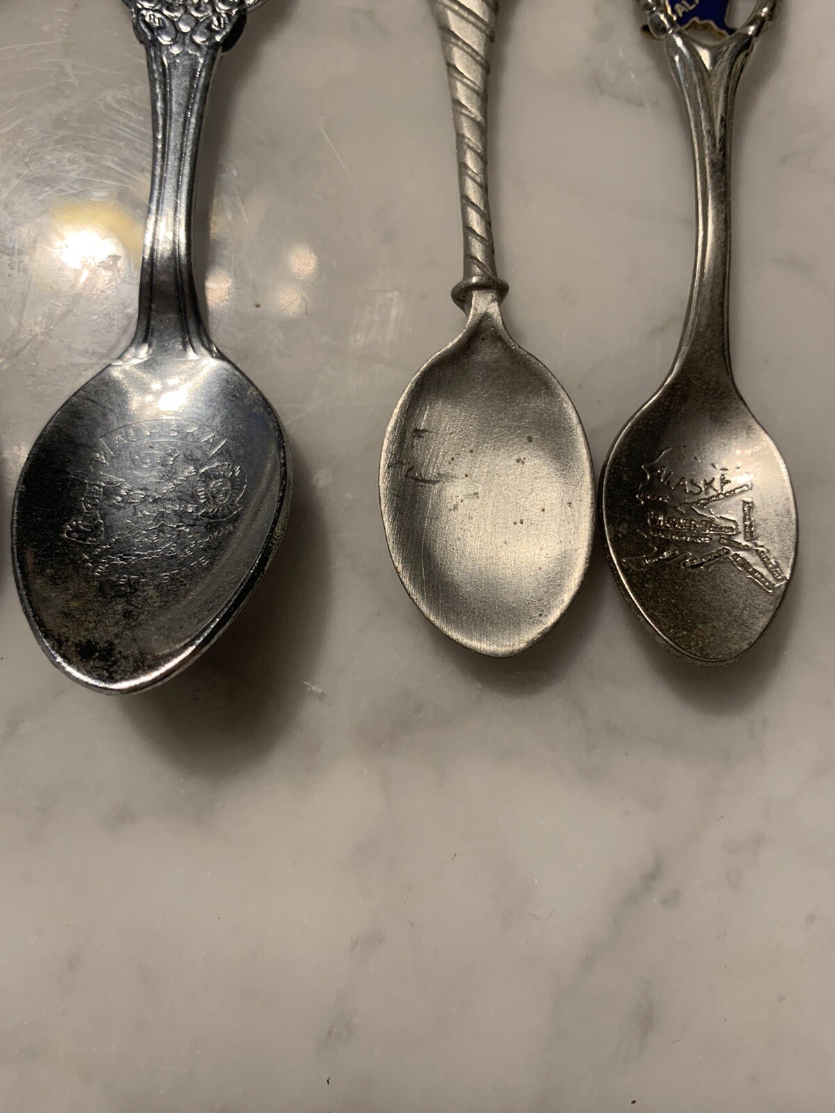 4 Alaska Souvenir Spoons VTG