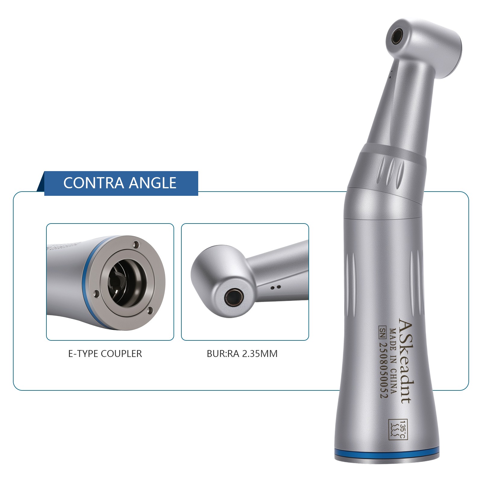 Dental Slow Low Speed Handpiece Push Contra Angle NSK Style Air Motor 4Holes