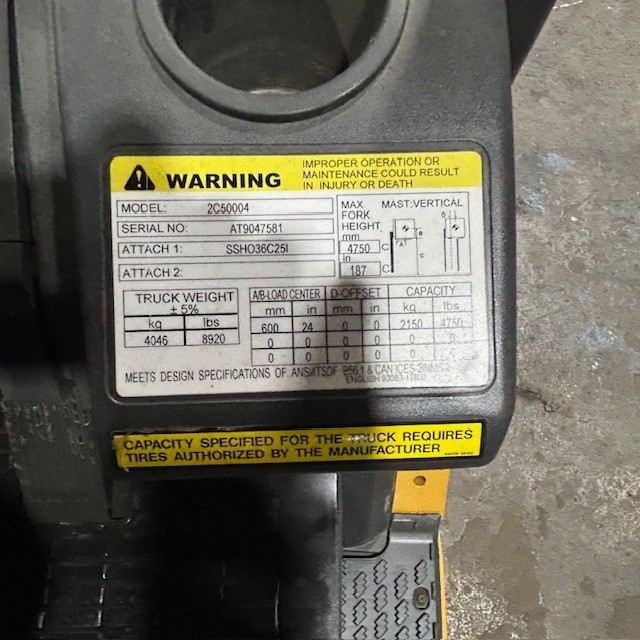 2019 Cat 2C5000 5000lb Used Forklift Triple Mast Sideshift LP Gas 5781 Hours