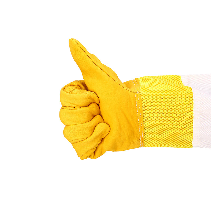 Breathable Bee Beekeeper Gloves Sheepskin Gloves Ventilated Mesh Beekeeping
