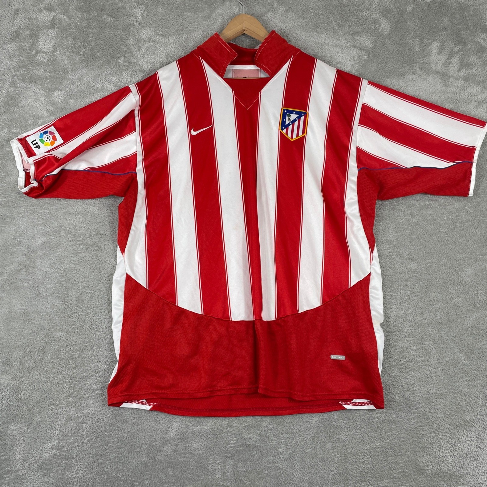 Vintage Nike Atletico Madrid Jersey Mens 2XL Red Barbosa Soccer Y2K 2004–05 Kit