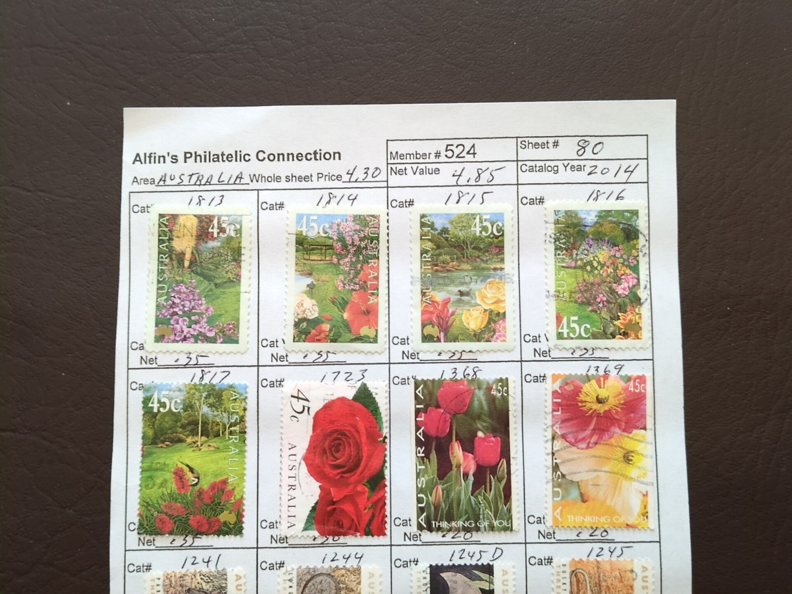 APC W5105 Australia on circuit sheets all identified sc over $80