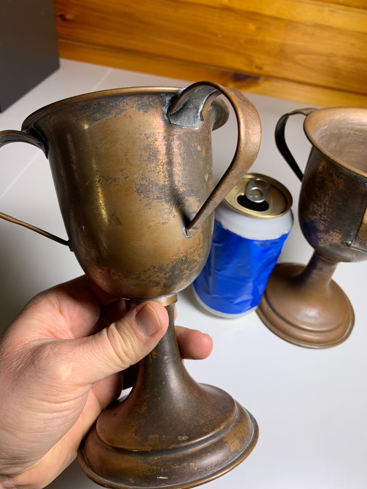 Antique Vintage Copper Cup Mug Chalice Goblet Medieval Renaissance Gothic Knight