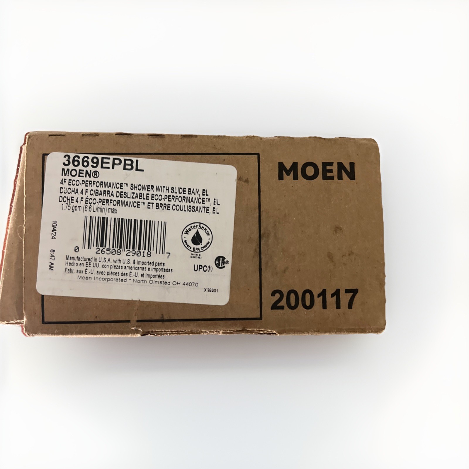 Moen 3669EPBL Eco-Performance Handheld Shower 4-Spray Pattern- Matte Black, New
