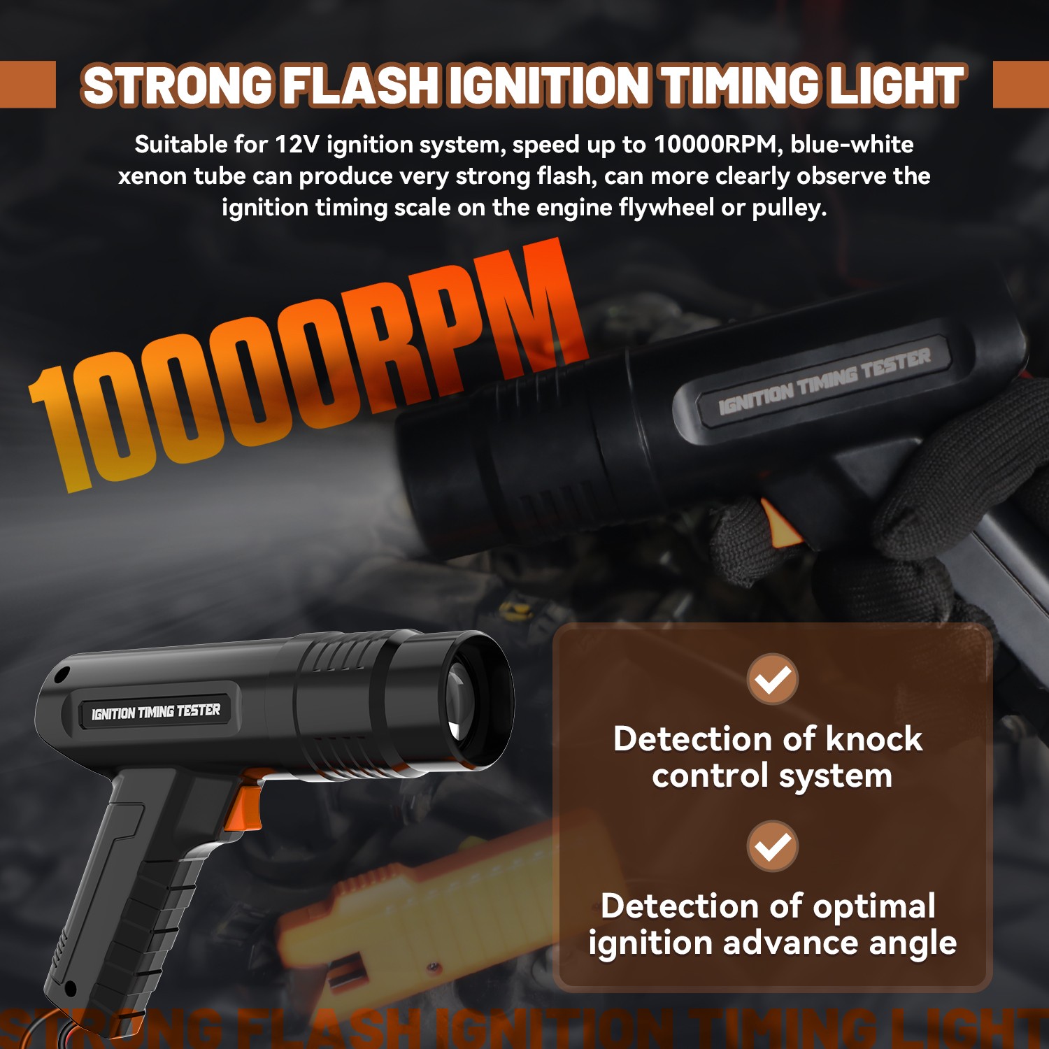 Petrol Engine Ignition Timing Gun 12V Timing Tool with Xenon Flash Professional