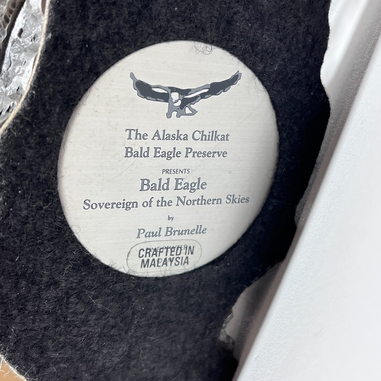 GORGEOUS Alaska Chilkat Bald Eagle Sculpture Paul Brunelle Pewter 11" Quality!