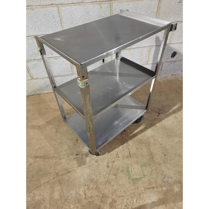 Stainless Steel Cart With 3 Shelves on Casters