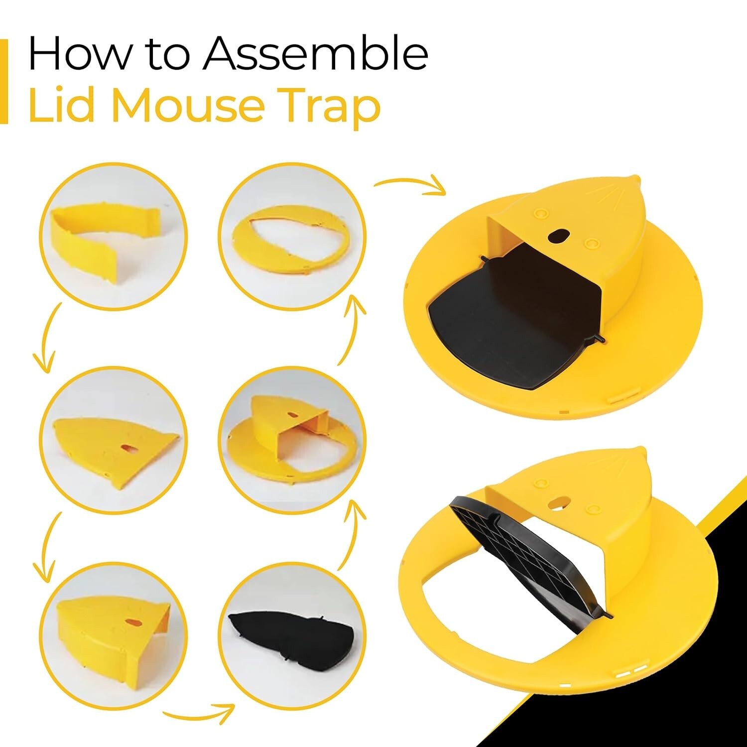 HUMANE Mouse-Rat-Rodent Trap "Flip & Slide" 5 Gallon Bucket Lid Multi Catcher