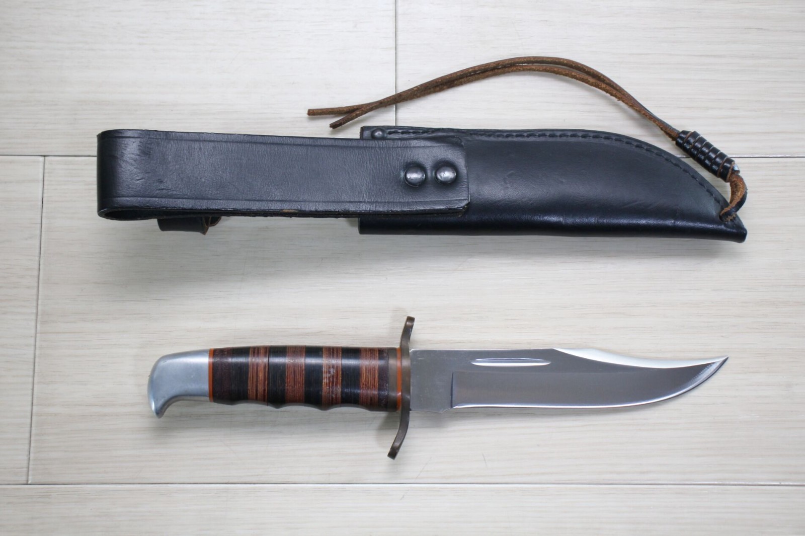 Vintage Hattori 1700A Hunter Knife Northman KT-117 Seki Japan 6” w/Sheath I95