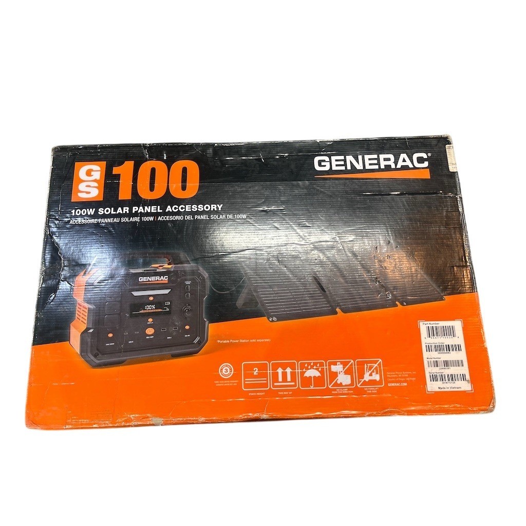 Generac GS100 100W Foldable Portable Solar Panel w/ XT60 Adapter Cable