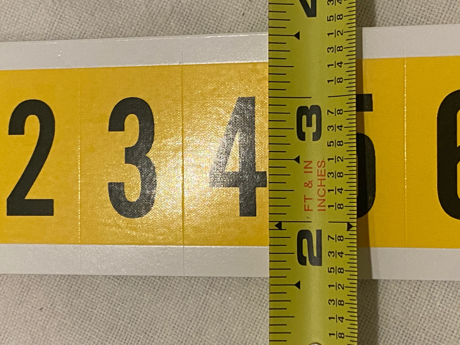 0 to 9 Number Labels, Vinyl Cloth Repositionable Adhesive Brady 3430 34310 B-498