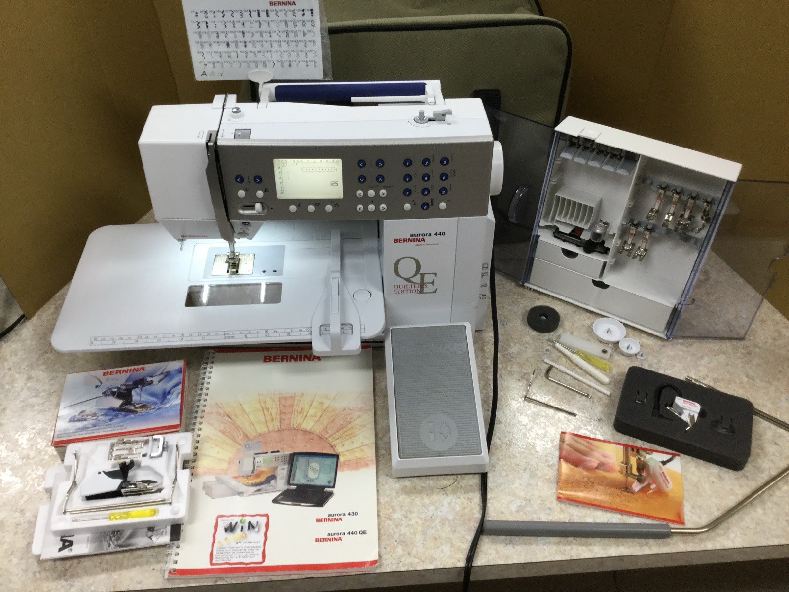 Bernina Aurora 440 QE Computerized Sewing Machine w/ BSR and Walking Foot
