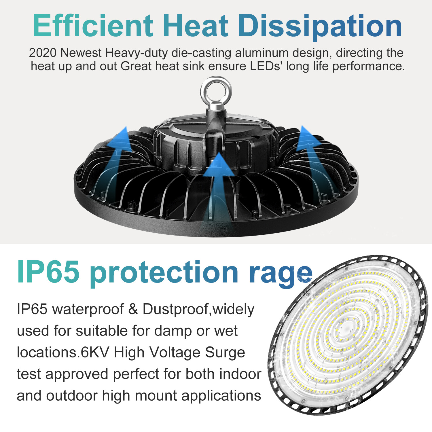 8 Pack 200W UFO Led High Bay Light Commercial Industrial Warehouse Shop Lights