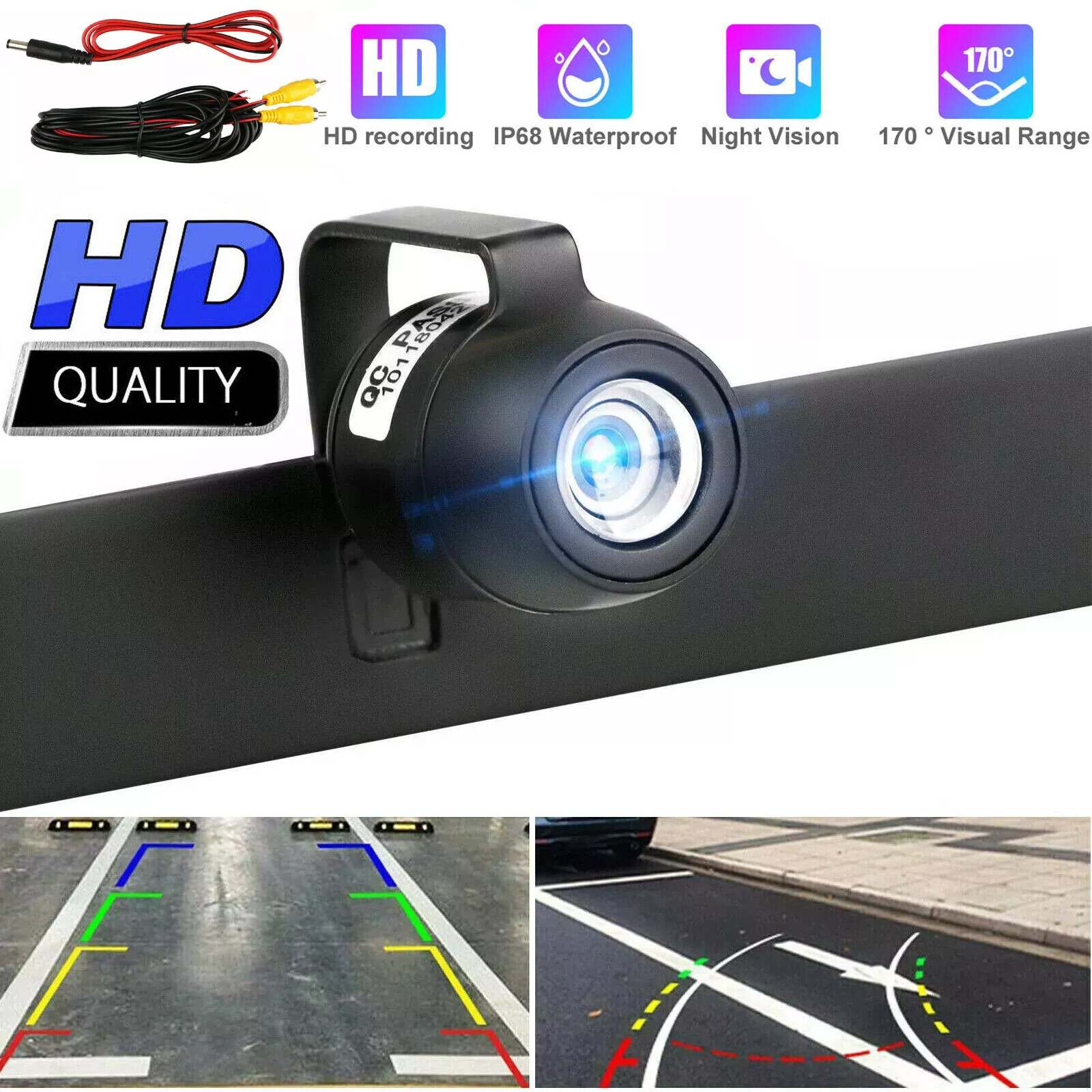 HD Car Rear View Backup Camera Reverse Parking Video Cam Waterproof Night Vision