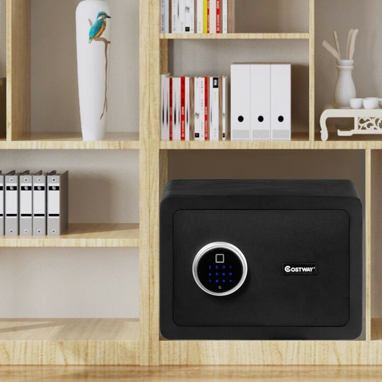 Fingerprint Safe Box Digital Home Office Security w/LED Light Cash Jewelry Black