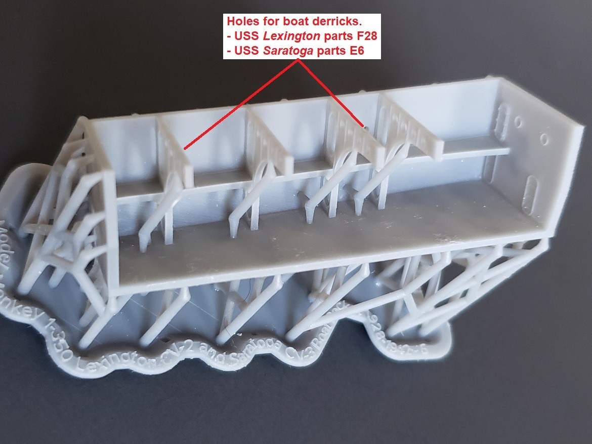 1/350 USS Lexington CV-2 and USS Saratoga CV-3 boat pockets, 1928-1942