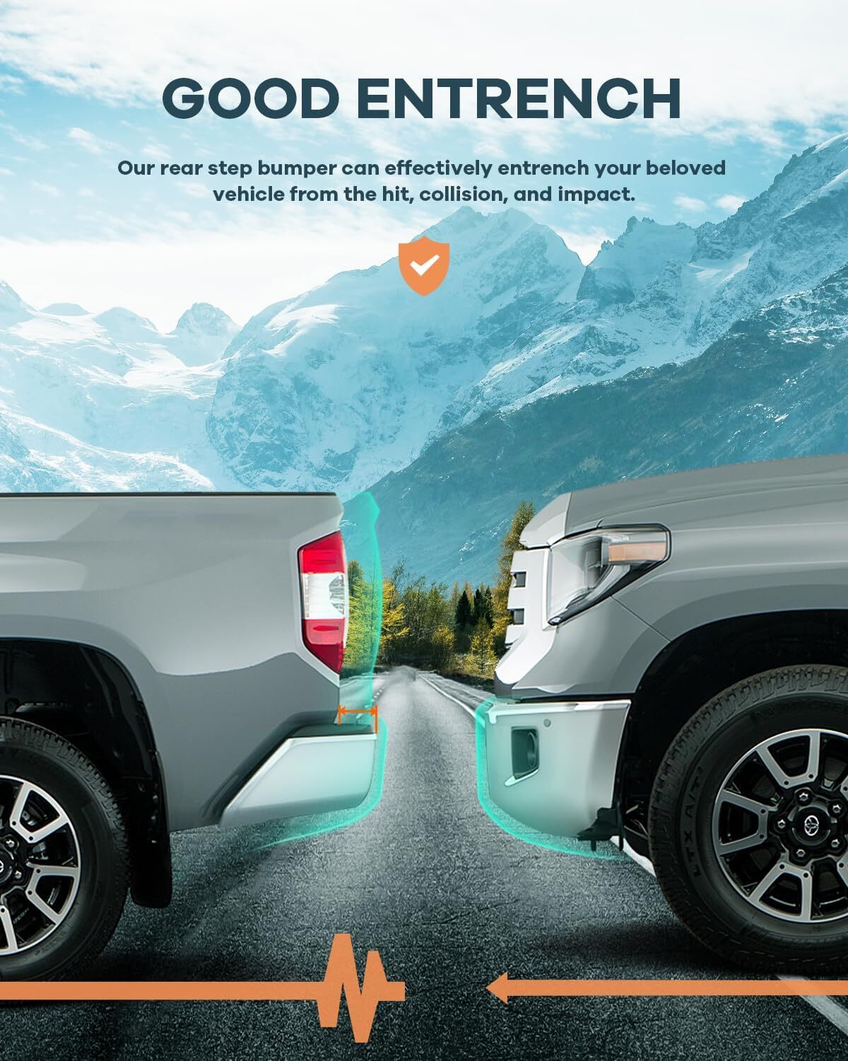 Rear Bumper For 1988-2000 Chevy Silverado GMC Sierra C/K 1500 2500 Chrome Steel