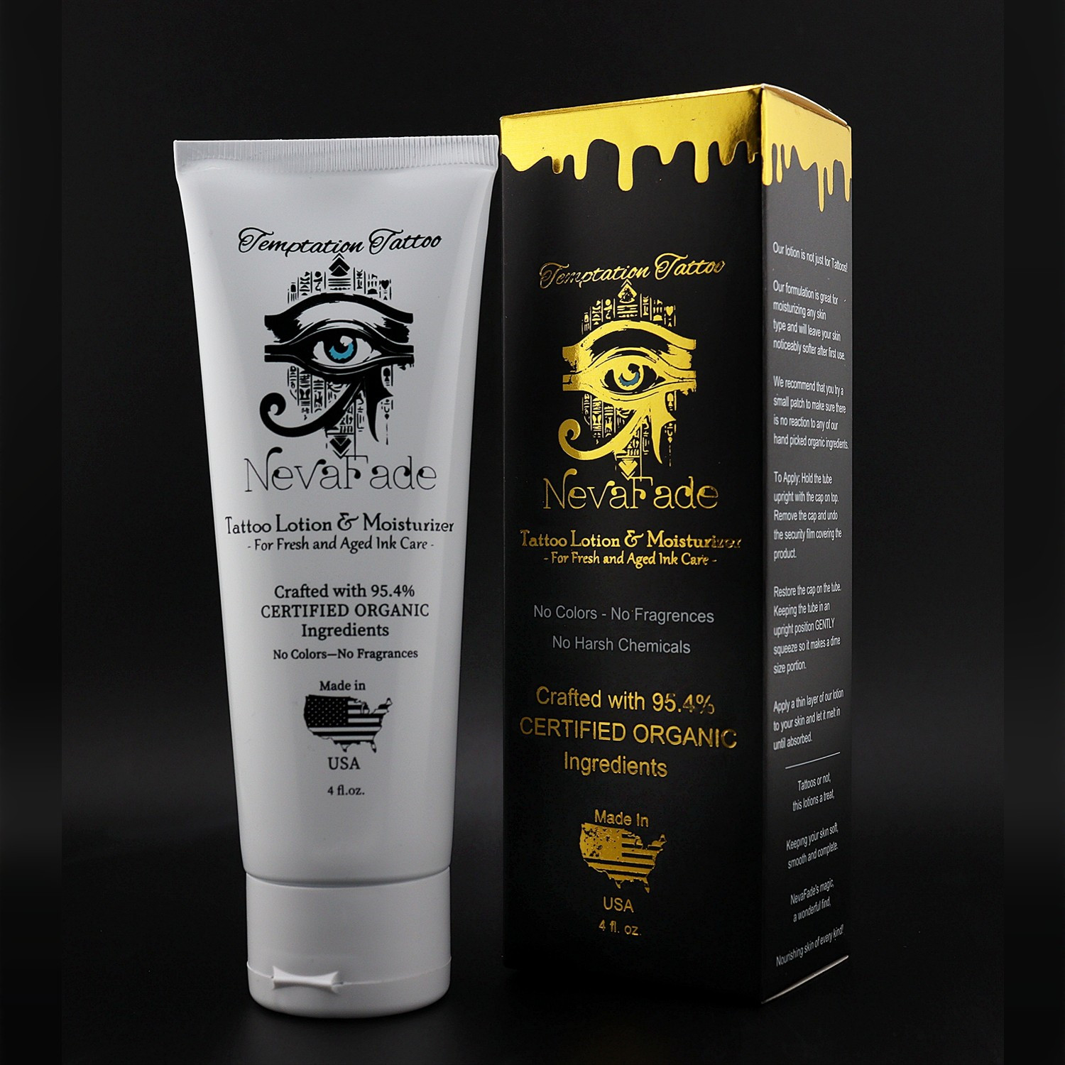 NevaFade™ Certified Organic Tattoo Lotion & Moisturizer | Before & Aftercare ♡