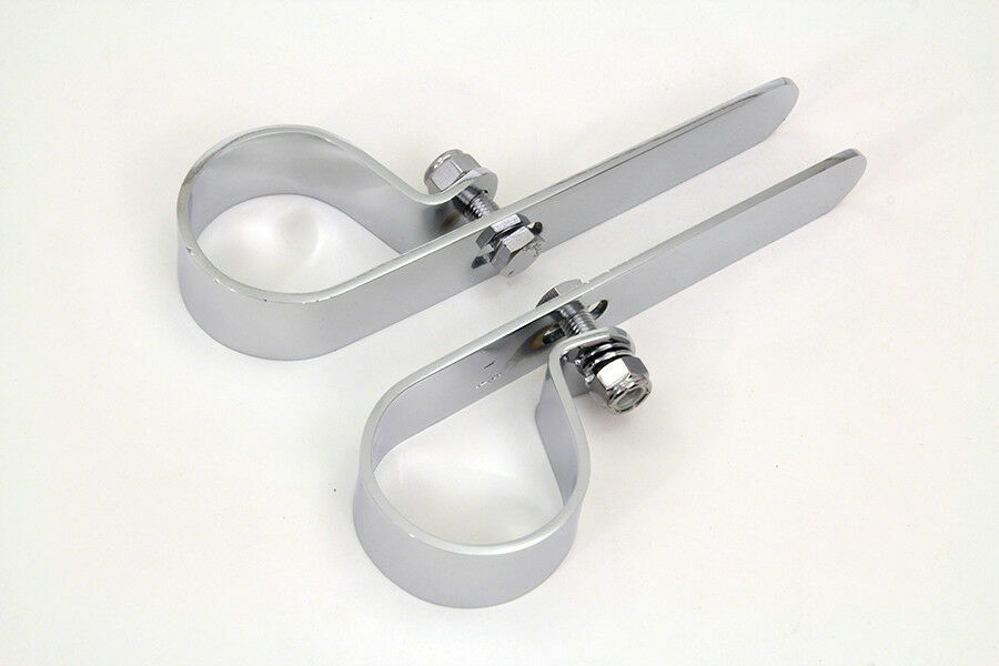 Chrome 1-3/4 Exhaust P Clamp Set for Harley Davidson by V-Twin