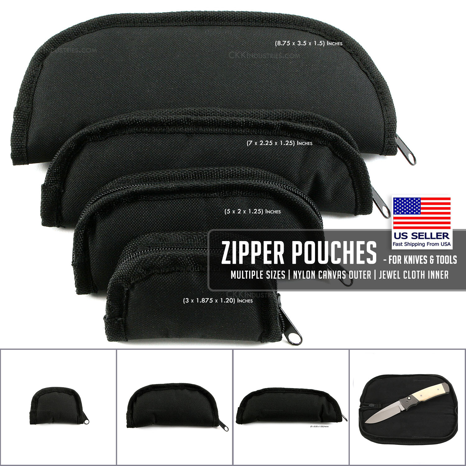 Zipper Pouches for Knives & Tools - (Multiple Sizes) - (CKK LTD II)